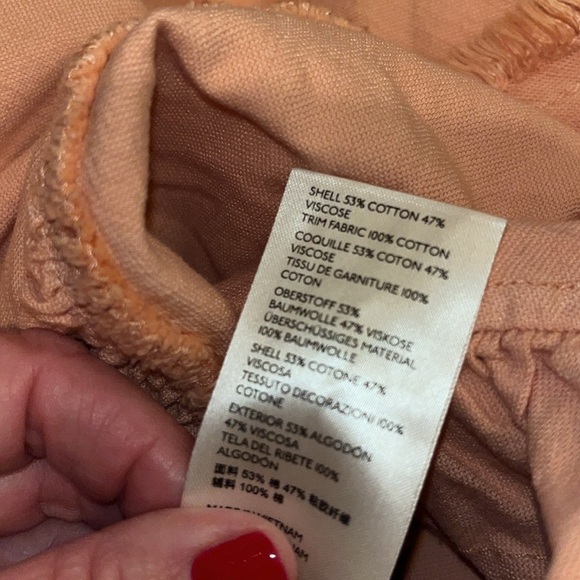 Anthropologie peach viscose combo wrap tiered flare skirt size medium w/pockets - Picture 8 of 8